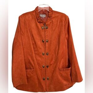 🧡 🆕 NEW Women’s TanJay Orange Faux Suede Blazer (20W) $52 Retail